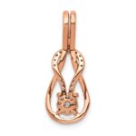 14k Rose Gold 1/6 carat Lab Grown Diamond VS/SI+ G+ Complete Knot Chain Slide Pendant - Image 3