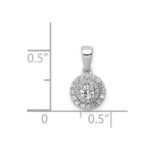 14k White Gold 1/4 carat Diamond Round Halo Cluster Pendant - Image 4