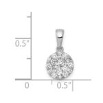 14k White Gold 1/2 carat Diamond Round Cluster Pendant - Image 4