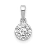 14k White Gold 1/4 carat Diamond Round Halo Pendant