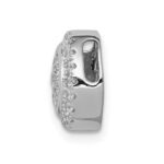 14k White Gold 1/3 carat Vibrant Moving Diamond Circle Halo Chain Slide - Image 2