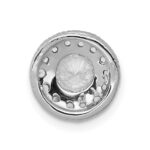 14k White Gold 1/2 carat Lab Grown Diamond VS/SI+ G+ Round Complete Halo Chain Slide Pendant - Image 3