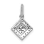 14k White Gold 1/4 carat Diamond Cluster Square Pendant - Image 3