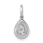 14k White Gold 1/4 carat Diamond Halo Teardrop Pendant - Image 3