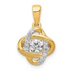 14k Polished 1/3 carat Vibrant Moving Diamond Fancy Knot Pendant