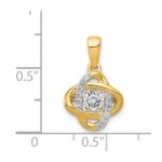 14k Polished 1/3 carat Vibrant Moving Diamond Fancy Knot Pendant - Image 4
