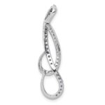14k White Gold 1/4 carat Blue and White Diamond Fancy Chain Slide - Image 3