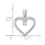 14k White Gold 1/20 carat AA Diamond Heart Pendant - Image 4