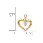 14k .02 carat AA Diamond Heart Pendant - Image 4