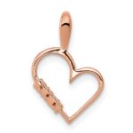 14k Rose Gold 1/20 carat AA Diamond Heart Pendant - Image 4