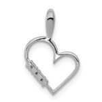 14k White Gold 1/20 carat AA Diamond Heart Pendant - Image 3