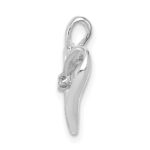 14k White Gold .01 carat AA Diamond Heart Pendant - Image 2