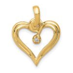 14k .01 carat AA Diamond Heart Pendant