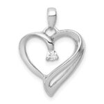 14k White Gold 1/15 carat Diamond Heart Pendant