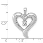 14k White Gold 1/10 carat AA Diamond Heart Pendant - Image 3