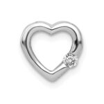 14k White Gold 1/20 carat Diamond Heart Chain Slide