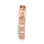 14k Rose Gold 1/6 carat Diamond 3-Stone Heart Chain Slide - Image 2