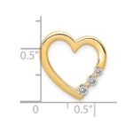 14k 1/6 carat Diamond 3-Stone Heart Chain Slide - Image 2