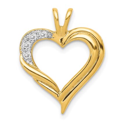 14k 1/20 carat Diamond Fancy Heart Pendant