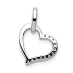 14k White Gold 1/15 carat  Diamond Heart Pendant - Image 3