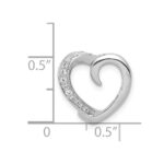 14k White Gold 1/20 carat Diamond Heart Chain Slide - Image 4