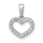 10K White Gold .03ct. Diamond Heart Pendant