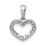14k White Gold .03 carat Diamond Heart Pendant - Image 3