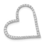 14k White Gold 1/6 carat Diamond Heart Chain Slide