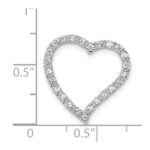 14k White Gold 1/5 carat Diamond Curved Heart Chain Slide - Image 3