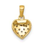 14k and White Rhodium Pave Diamond Heart Pendant - Image 3