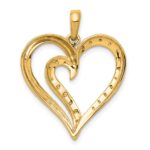 14k 1/10 carat Diamond Fancy Heart Pendant - Image 3