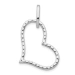 14k White Gold 1/6 carat Diamond Heart Pendant - Image 3
