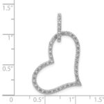 14k White Gold 1/6 carat Diamond Heart Pendant - Image 4