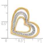 14k and White Rhodium .01 carat Diamond Triple Heart Chain Slide - Image 4