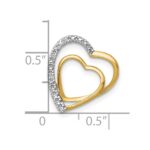 10k .01ct. Diamond Double Heart Chain Slide - Image 4