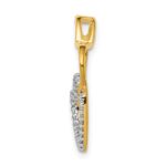 10k Two-Tone 1/10ct. Diamond Double Heart Chain Slide - Image 2