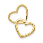 14k Two-Tone 1/10 carat Diamond Double Heart Chain Slide - Image 3