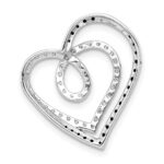 14k White Gold Black and White Diamond Entwined Heart Chain Slide - Image 4