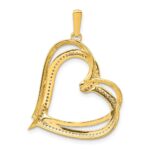 14k and White Rhodium 1/6 carat Diamond Double Heart Pendant - Image 4