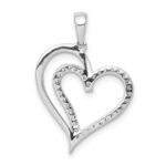 10k White Gold 1/10ct. Diamond Heart Pendant - Image 3