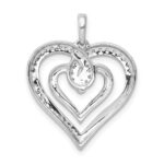 14k White Gold 1/6 carat Diamond Entwined Heart Pendant - Image 4