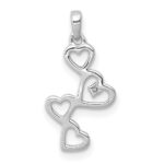 10K White Gold .01ct. Diamond Four Hearts Pendant - Image 3
