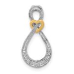 14k Two-tone 1/20 carat Diamond Infinity with Heart Chain Slide