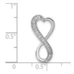 14k White Gold 1/10 carat Diamond Freeform Heart Infinity Chain Slide - Image 4
