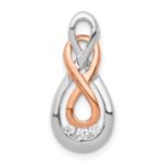 14k White and Rose Gold 1/15 carat Diamond Double Infinity Chain Slide