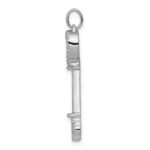 14k White Gold Polished 1/10 carat Diamond Heart Key Pendant - Image 2