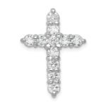 14k White Gold 1 1/4 carat Lab Grown Diamond VS/SI+ G+ Complete Cross Chain Slide Pendant