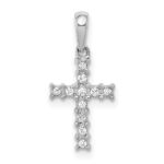 14k White Gold 1/20 carat Diamond Latin Cross Pendant