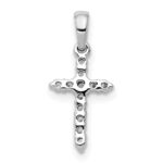 10K White Gold Polished Diamond Cross Pendant - Image 3