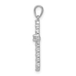 10K White Gold Polished 1/4ct. Diamond Cross Pendant - Image 2